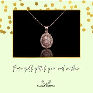 ROSE GOLD OVAL PAVE NECKLACE BNIB💎👑💋
